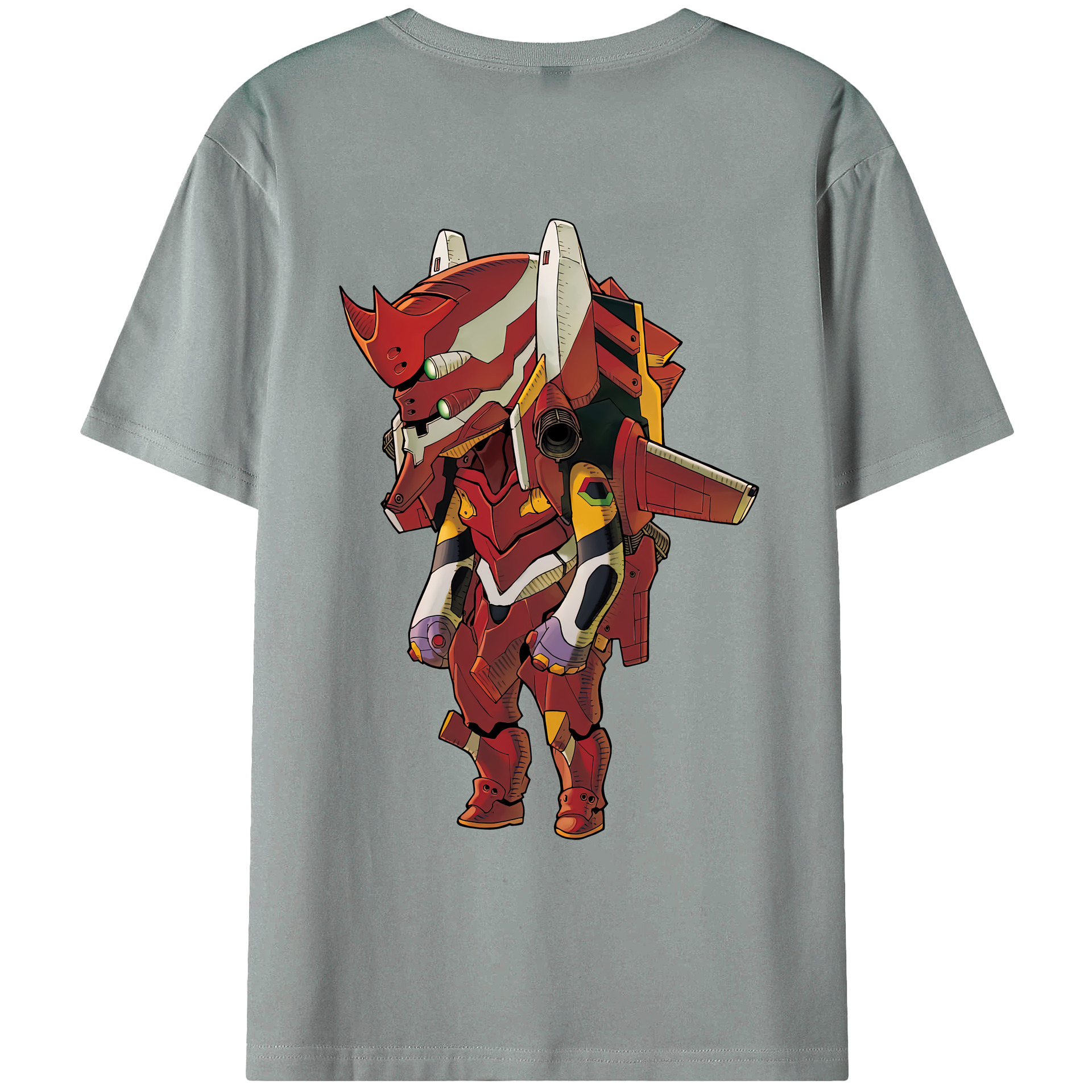 （画像用） EVA 新世紀エヴァンゲリオン 綿100％ メンズ半袖Tシャツ（バックプリント） 通気性
